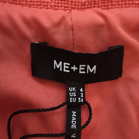 NWT ME+EM Textured Zip-Up Jumpsuit Tulip Red Size 2 - Picture 9 of 16
